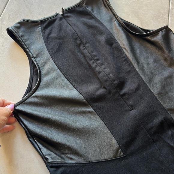 Athleta Black Dress with Leather Detail - Picture 5 of 5